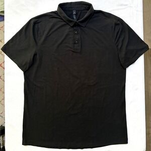 Lululemon Evolution Polo Shirt Mens XL Black Short Sleeve Tech Golf Athleisure
